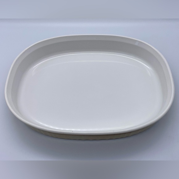 Vintage Corningware Oval French Bisque Open Roaster 2 1/2qt - Picture 7 of 12